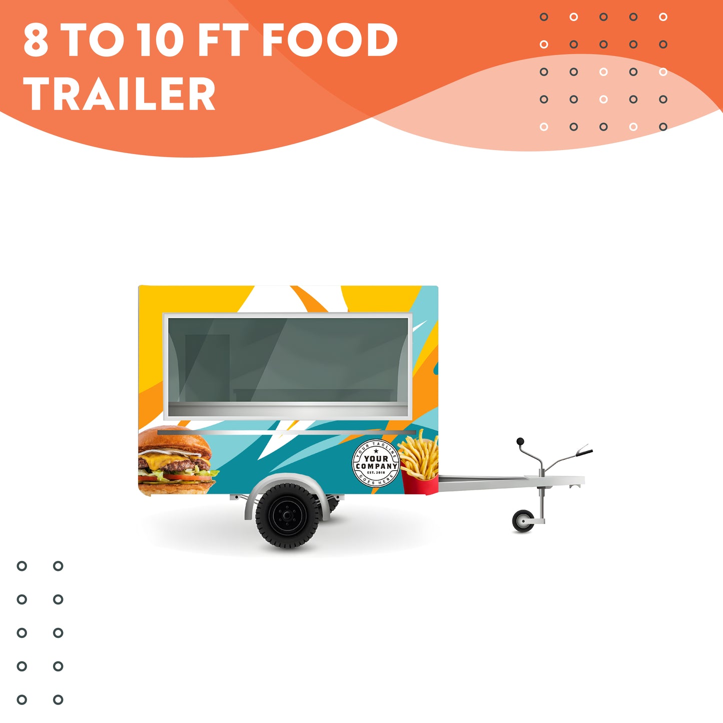8 to 10 ft Food Trailer